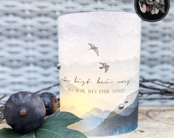 Mourning - light cover / lantern >> YOU are with US ... << Mourning light in various sizes / personalization possible