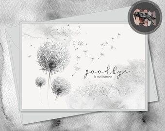 Trauerkarte >> GOODBYE << 10,5 cm x 14,3 cm Klapp- oder Postkarte inkl. Umschlag