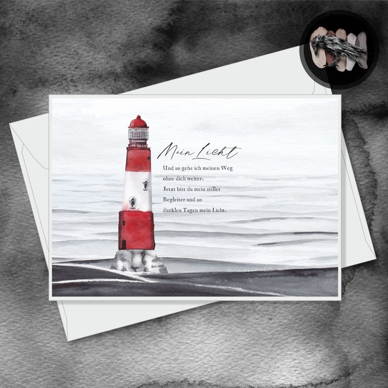 16 Weihnachtsgrußkarten Mit Umschlägen – Motiv „Peaceful Shore Leuchtturm“ Mit Glitzer & Goldfolie