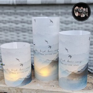 Mourning light cover / lantern YOU are with US ... Mourning light in various sizes / personalization possible image 2