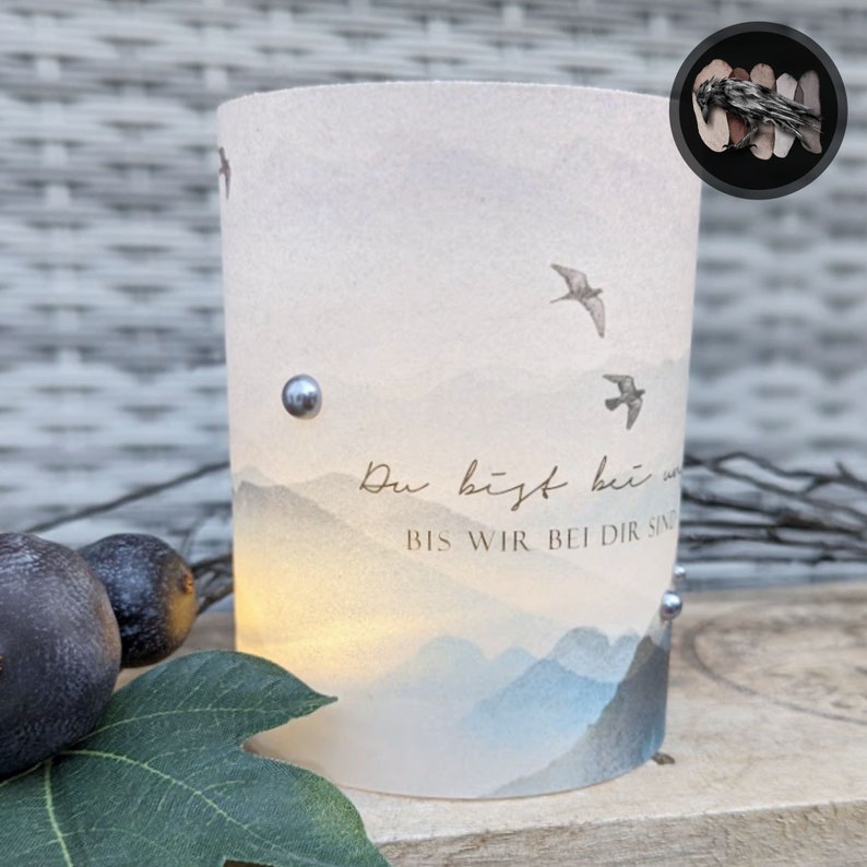 Mourning light cover / lantern YOU are with US ... Mourning light in various sizes / personalization possible image 4