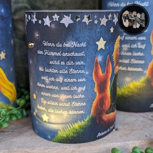 Mourning light cover / lantern star child PRINCE & FOX Mourning light in various sizes / personalization possible image 5