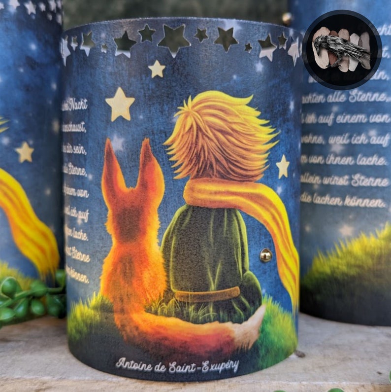 Mourning light cover / lantern star child PRINCE & FOX Mourning light in various sizes / personalization possible image 3