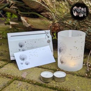 Mourning - Light box >> GOODBYE << Mourning gift / light cover, card, tea lights / personalization possible