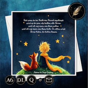 Trauerkarte Sternenkind >> PRINZ & FUCHS << Beileidskarte / Post- o. Klappkarte A6/DL/Quadrat - Kondolenzkarte inkl. Umschlag