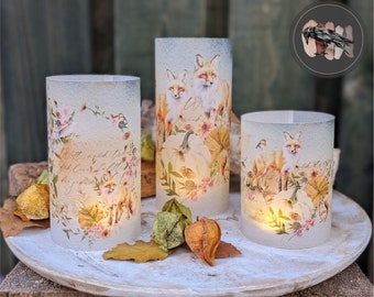 Autumn light shell / lantern >> AUTUMN LIGHTS << Table lamp / lantern - various sizes & motifs