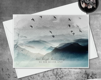 Mourning card >> YOU are with US ... << Condolence card / folding card or postcard including envelope