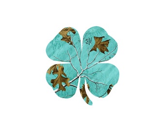 Teal Camo Clover decal Sticker