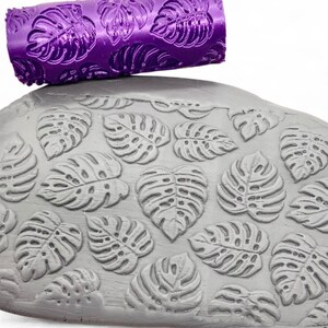 MONSTERA LEAF | Clay Texture Roller | Polymer Clay Texture | Embossing Roller | Ceramic Texture Roller | Clay Tool | Clay Cutter