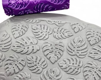 MONSTERA LEAF | Clay Texture Roller | Polymer Clay Texture | Embossing Roller | Ceramic Texture Roller | Clay Tool | Clay Cutter