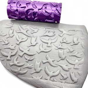 BIRDS | Clay Texture Roller | Polymer Clay Texture | Embossing Roller | Ceramic Texture Roller | Clay Tool | Clay Cutter