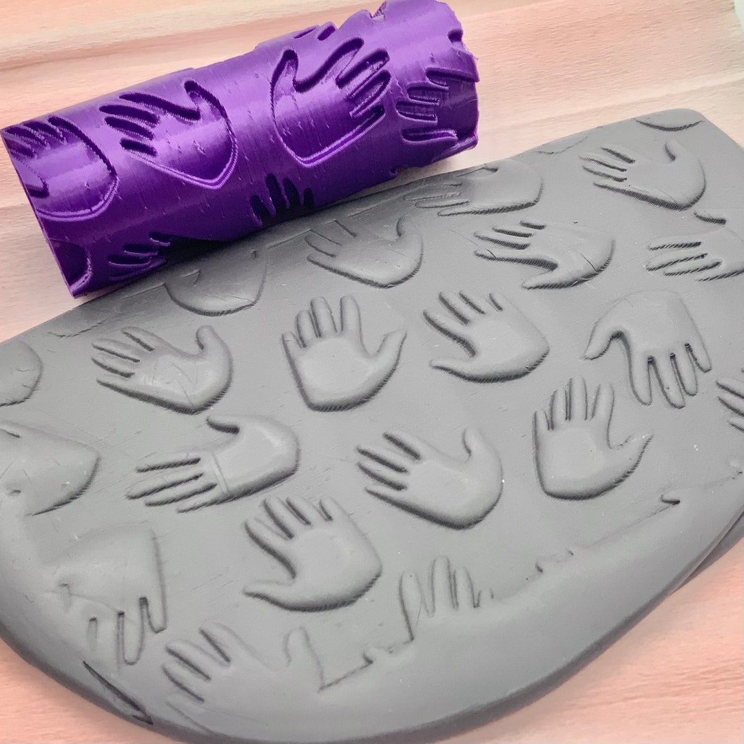 Clay Texture Roller HANDS Polymer Clay Texture Embossing Roller Ceramic