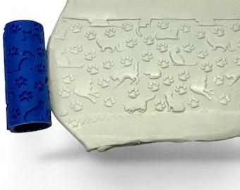CATS | Clay Texture Roller | Polymer Clay Texture | Embossing Roller | Ceramic Texture Roller | Clay Tool | Clay Cutter