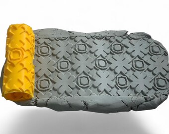 TILE 2 | Ton Texturroller | Polymer Clay Textur | Prägeroller | Keramik Texturroller | Tonwerkzeug | Ton Ausstecher