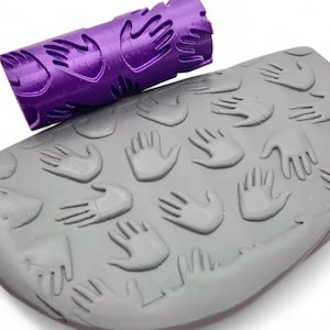 HANDS | Clay Texture Roller | Polymer Clay Texture | Embossing Roller | Ceramic Texture Roller | Clay Tool | Clay Cutter