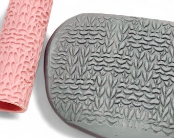 KNIT | Clay Texture Roller | Polymer Clay Texture | Embossing Roller | Ceramic Texture Roller | Clay Tool | Clay Cutter