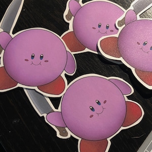 Kirby Knife Meme Sticker