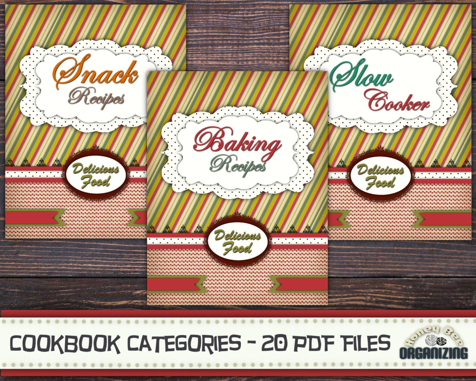 Recipe Book Binder Categories Kit Printable Cookbook Templates Instant Download PDF Letter Size