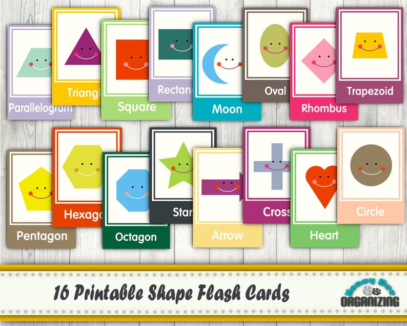 Printable Shape Flash Cards Educational Printables Home School ...