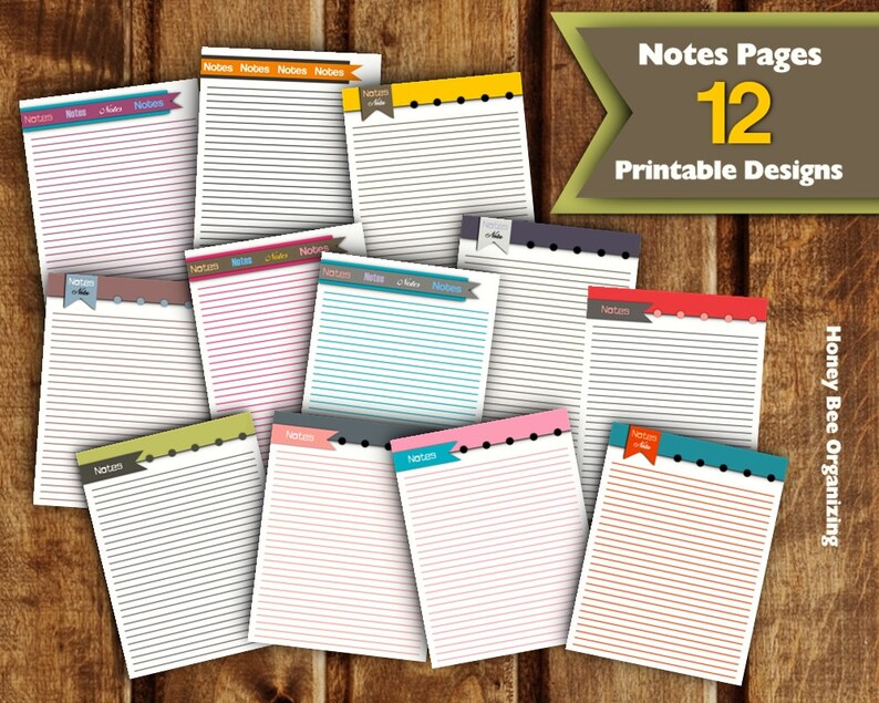Printable Notes Pages Printable Note Paper DIY Notes Pages Etsy