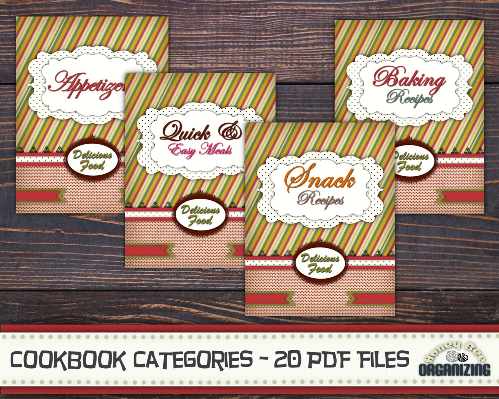 Recipe Book Binder Categories Kit Printable Cookbook Etsy