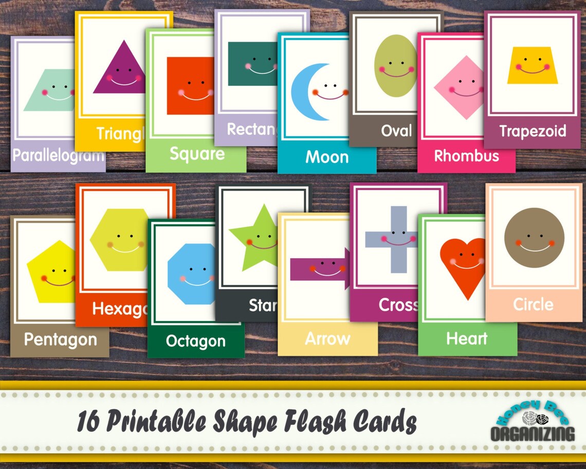 Printable Shape Flash Cards Educational Printables Home School ...