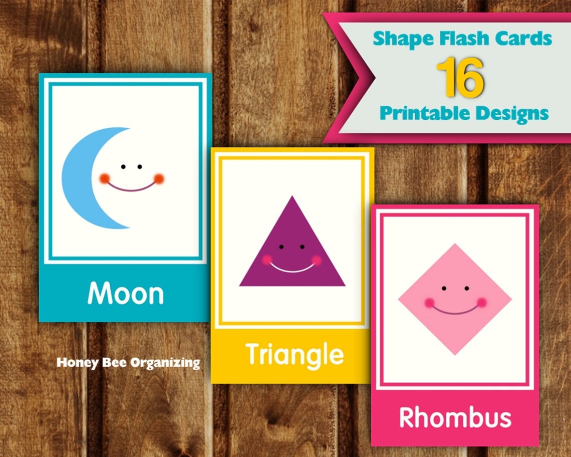 Printable Shape Flash Cards Educational Printables Home School ...