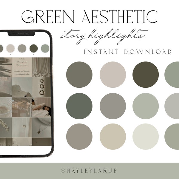 Olive Green Aesthetic Instagram Story Highlights | Olive Tones | Minimalist Highlights | Instagram Icons