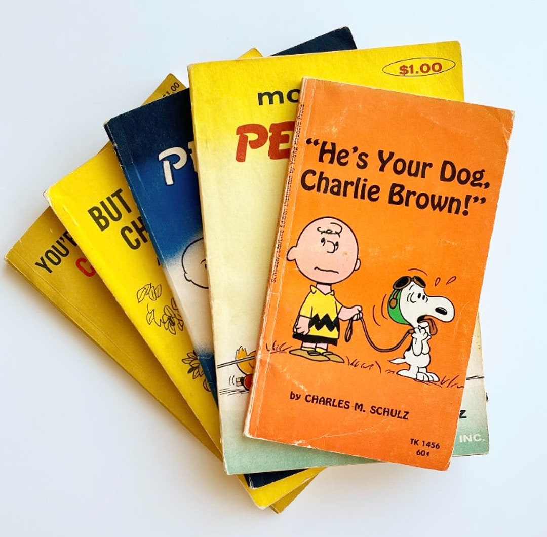 Five Vintage Peanuts Charlie Brown Paperbacks by Charles M Etsy