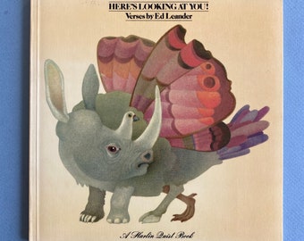 Here's Looking at You! Psychedelic set of thirteen rhymes spoken by unidentified animals who tease readers to guess their identities, 1973