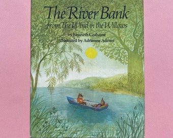 Sammlerstück Adrienne Adams Illustriert The River Bank from The Wind in the Willows ~ Ratte und Maulwurf genießen einen Nachmittag am Fluss