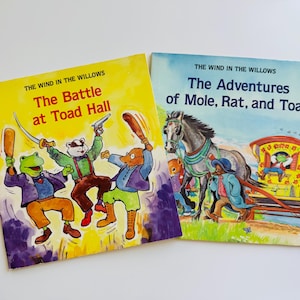 Two Kenneth Grahame&#39;s The Wind in the Willows Storybooks ~ The Battle at Toad Hall & The Adventures of Mole, Rat and Toad