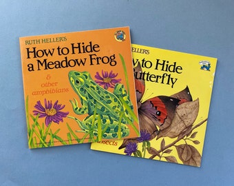 Two Ruth Heller Books ~ How to Hide a Butterfly and Other Insects & How to Hide a Meadow Frog and Other Amphibians