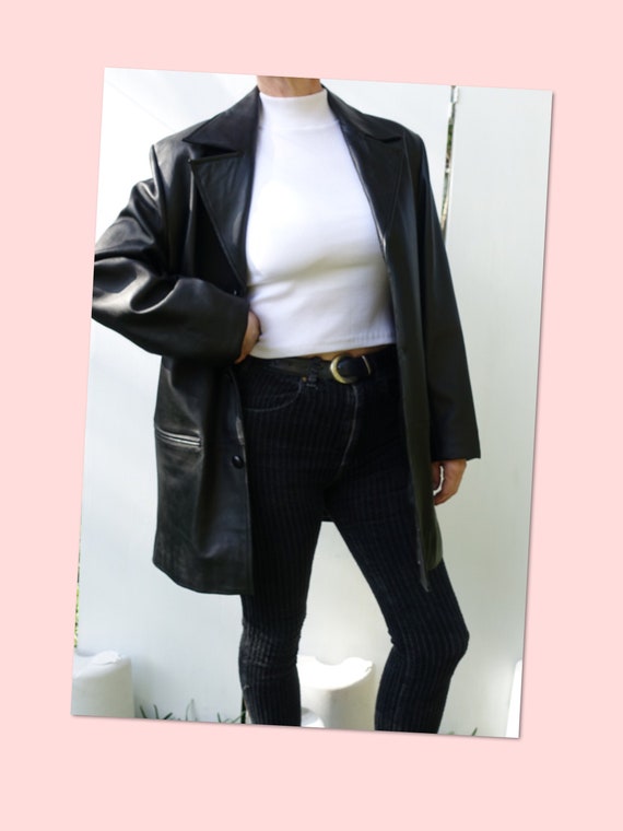 Unisex Vintage 90s leather blazer