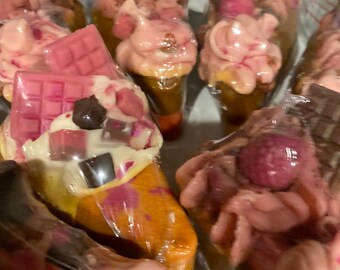 Raspberry Mocha Artisan Cake Soap Slice * Monkey Farts Fragrance *