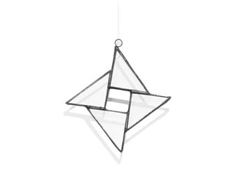 Geometric Ornament - 4 pointed Star - Wall Hanging - Window Decoration - Industrial Decor - Modern Wall Decor - Tree Ornament