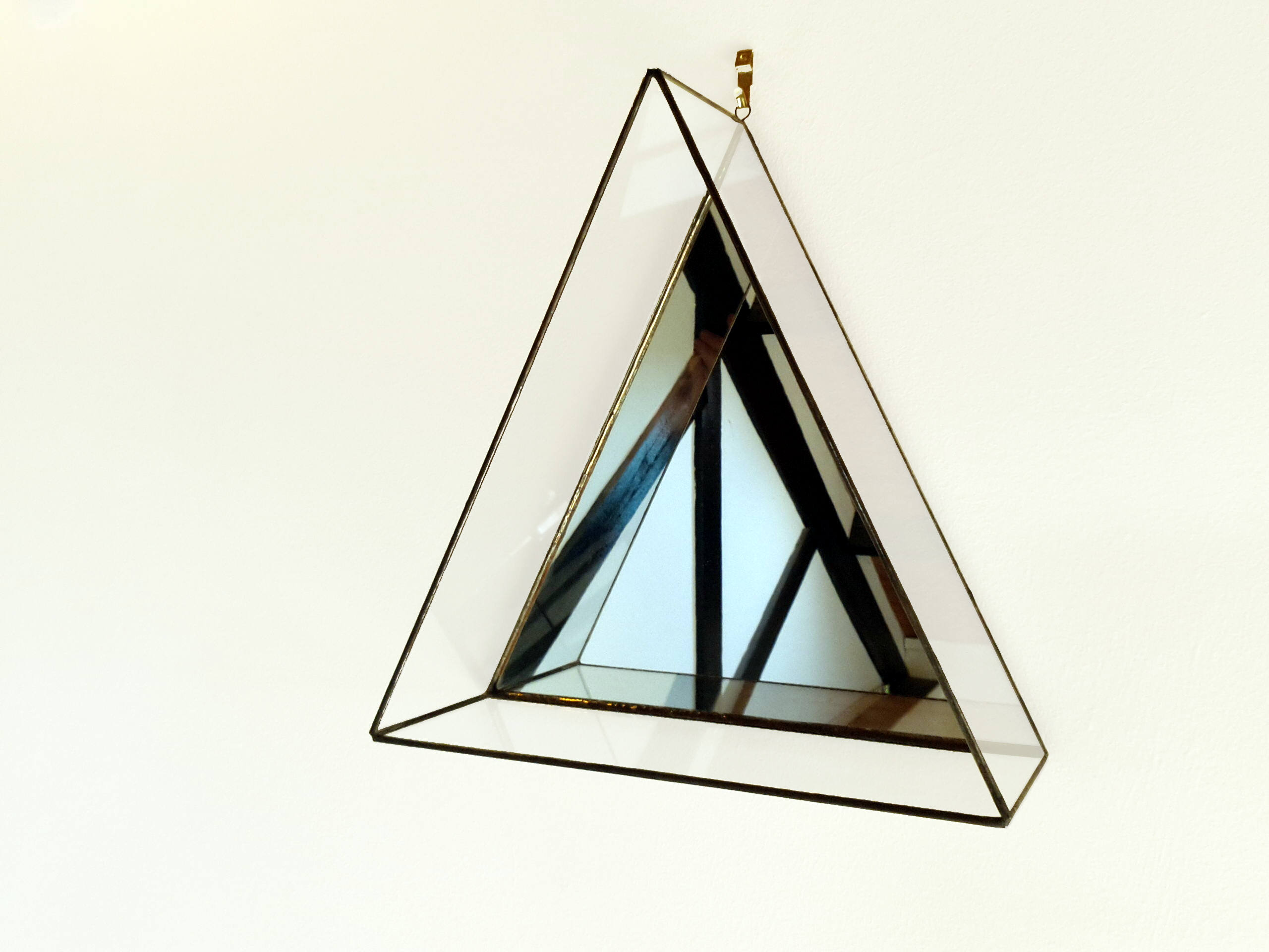 Mirror Box Triangle Wall Hanging Display Shelf Geometric Etsy UK