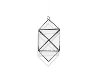 Geometric Ornament - Hexagonal - Irregular Hexagon - Tree Decoration - Wall Hanging -  Stained Glass Sun Catcher - Unique Ornament