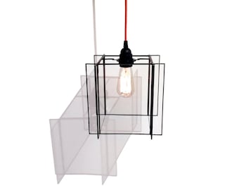 Pendant light shade - Minimalist with Flares - Ceiling Light- Industrial lamp shade - stained glass lightshade - Geometric Lampshade