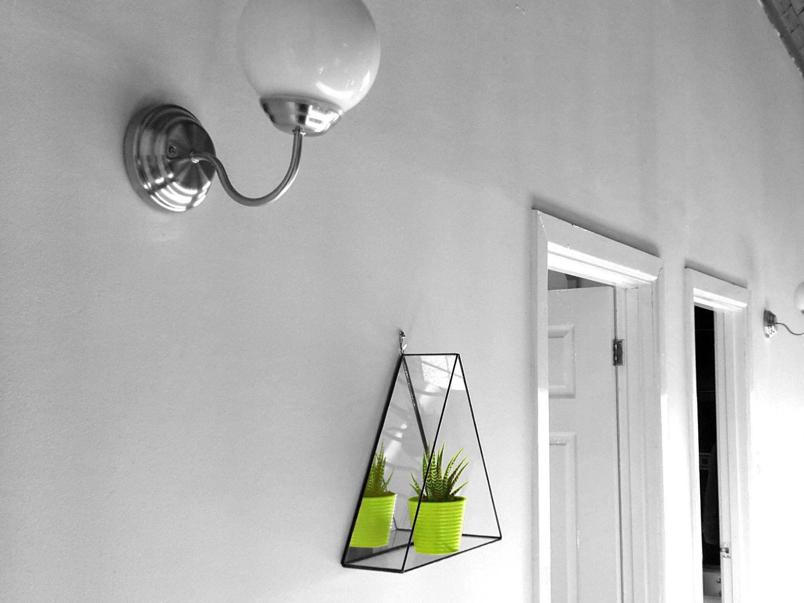 Mirror Box Triangle Wall Hanging Display Shelf Geometric Etsy UK