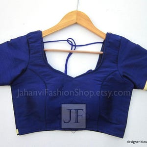 Made To Order designer Saree blouse with lace on sleeves - sari blouse - Saree Top - sari top women Indian blouse