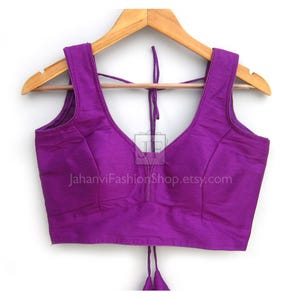 Sleeveless Sabyasachi Saree Blouse: Bridal Dupion Silk, Back Open Crop Top