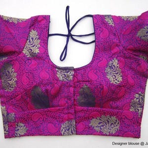 Traditional Saree Top Women Round Neck Blouse Various Fabrics Made To Order Sari Top, Designer Saree Blouse, Indian Blouse