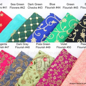 Embroidered Dupion Silk Sari Blouse: Long Sleeves, Modern Crop Top image 8