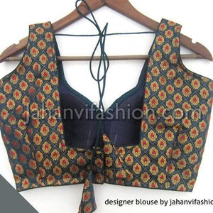 Made To Order sweet hear neck Brocade Saree Blouse, Exclusive Designer Saree Blouse for women, Indian Blouse