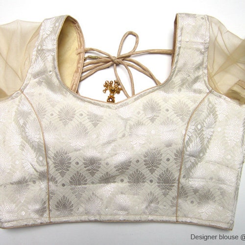 golden and silver blouse designs