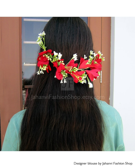 Red Floral Hair Tiara for Women, Boho Flower Crown, Bridal Floral Headpiece, Rose Fairy Headband, Wedding Festival Accessory, Hair Crown