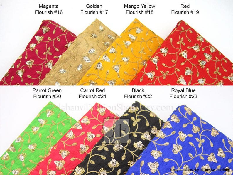 Embroidered Dupion Silk Sari Blouse: Long Sleeves, Modern Crop Top image 6
