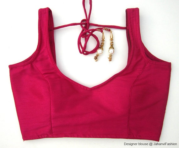 Readymade Wide-round-neck Sleeveless Saree Blouse Available | Etsy