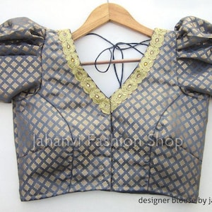 Made To Order Designer Saree Blouse Woman, Wedding blouse, Bridal Saree Blouse, Ready to ship Saree blouse puff sleeves blouse